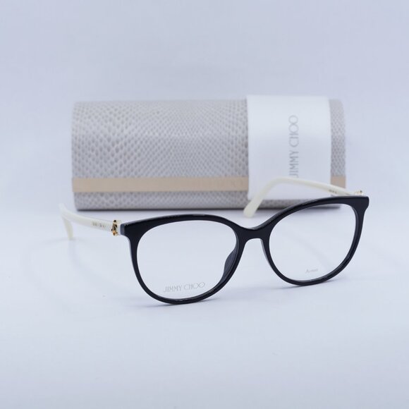 Final Price! Jimmy Choo JC309 09HT 00 Black/White Eyeglasses 53mm - Picture 2 of 12